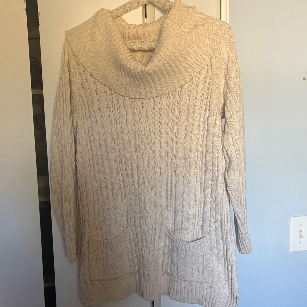 JEANNE PIERRE Cream Cowl Neck Sweater
